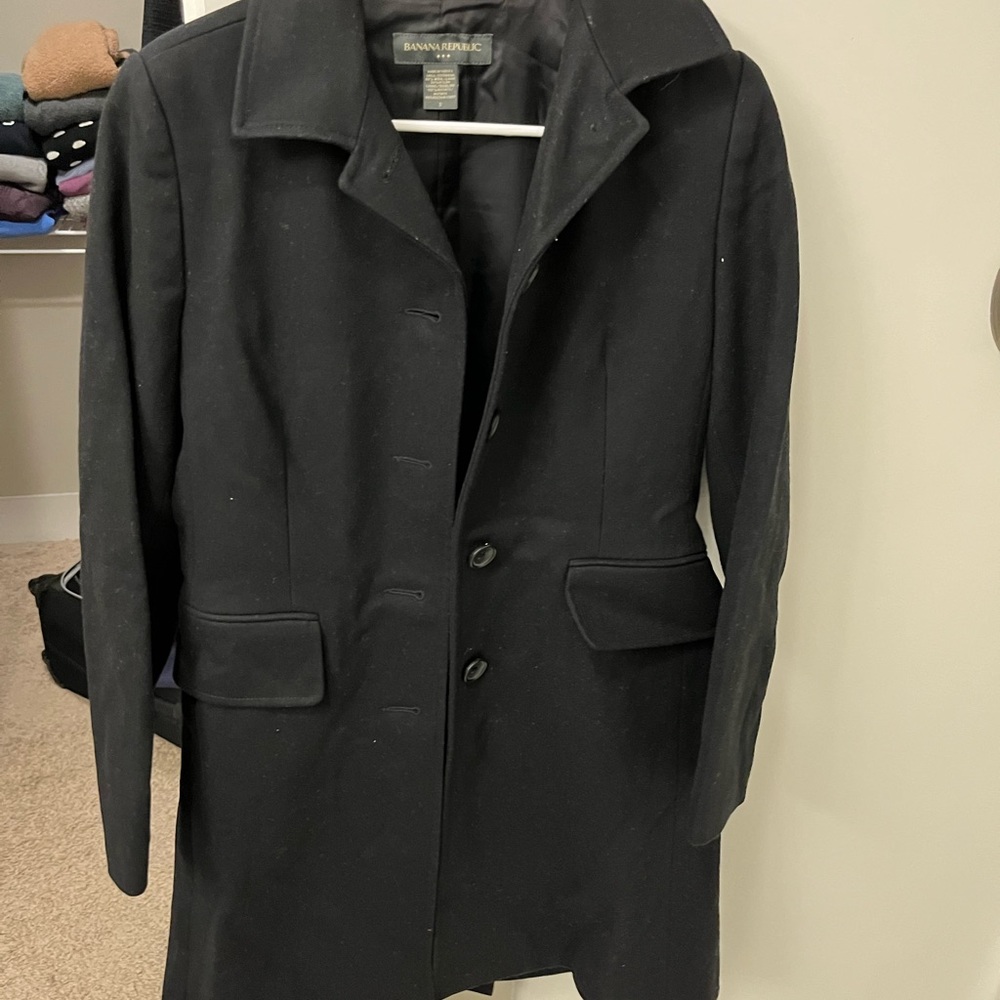 Banana Republic Black Coat. - Small
